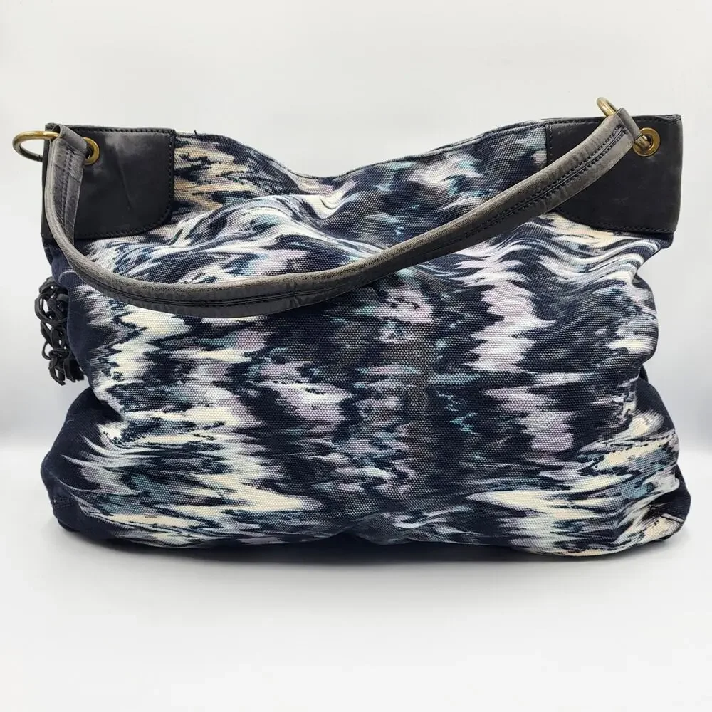 Banana Republic Hobo Shoulder Bag Tie-Dye Watercolor Canvas Tapestry Design